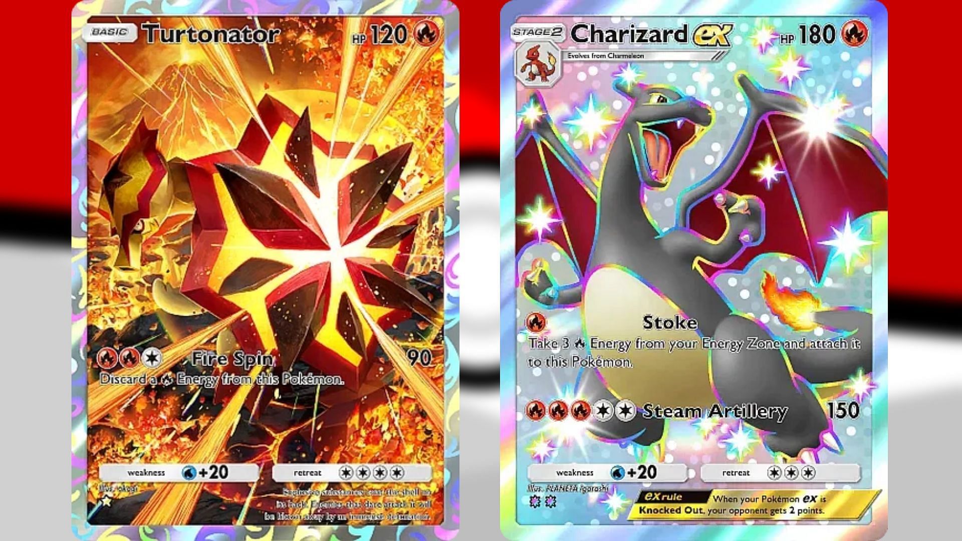 Turtonator and Charizard ex (Shining Revelry) in PTCGP (Image via TPC)